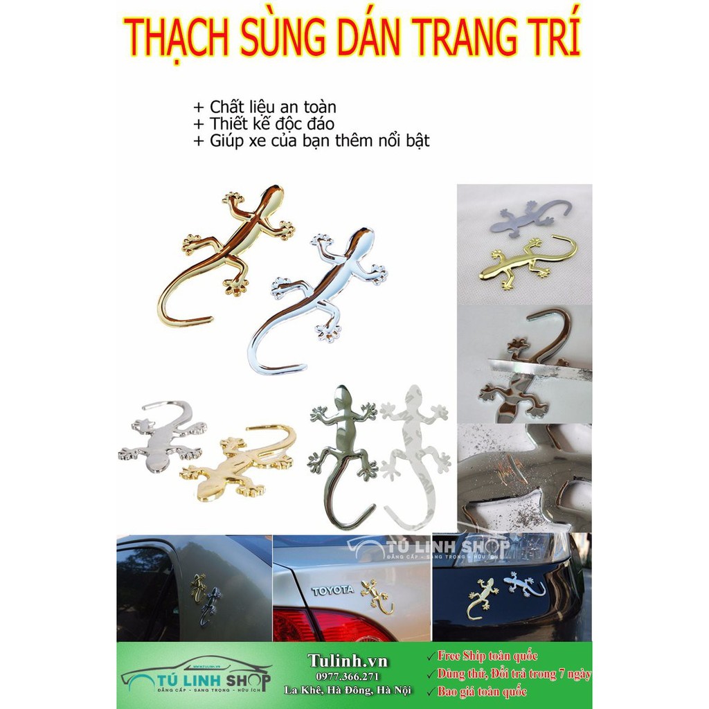 Decal Thạch sùng dán trang trí xe ô tô, ý nghĩa đi xe an toàn