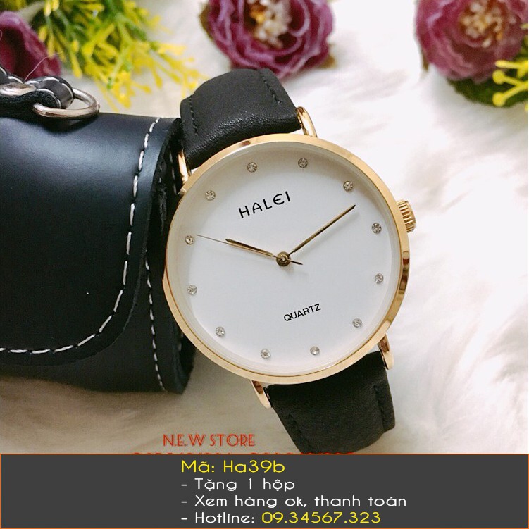 Đồng hồ cặp nam nữ Halei dây da mềm thời trang Tặng Hộp Tặng 2 Pin Dự Phòng | BigBuy360 - bigbuy360.vn