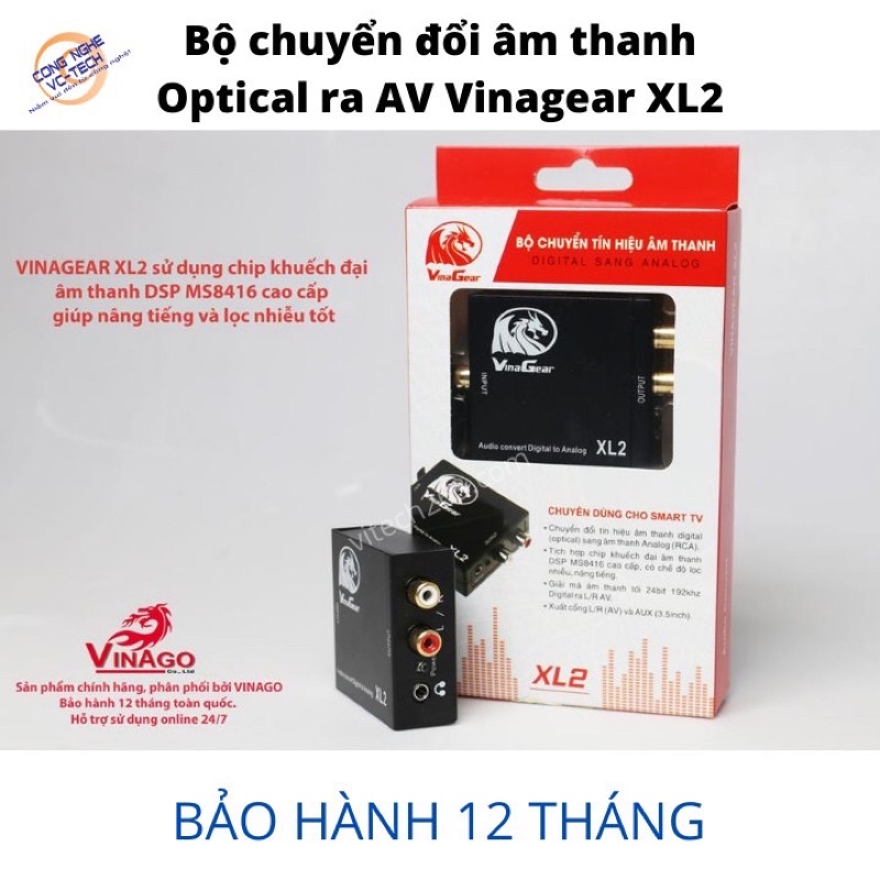 Bộ chuyển Âm Thanh Quang Optical XL2 sang Audio AV ra Amply +Cáp Optical - Bộ chuyển đổi  tín hiệu c