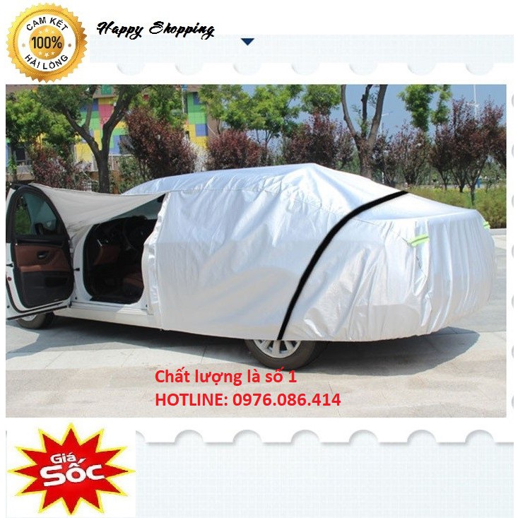 Bạt phủ ô tô cao cấp tráng nhôm 3 lớp (tặng kèm lọ chống xước xe)