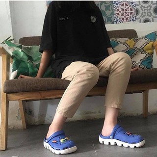 Set áo thun swe phối quần kaki kem