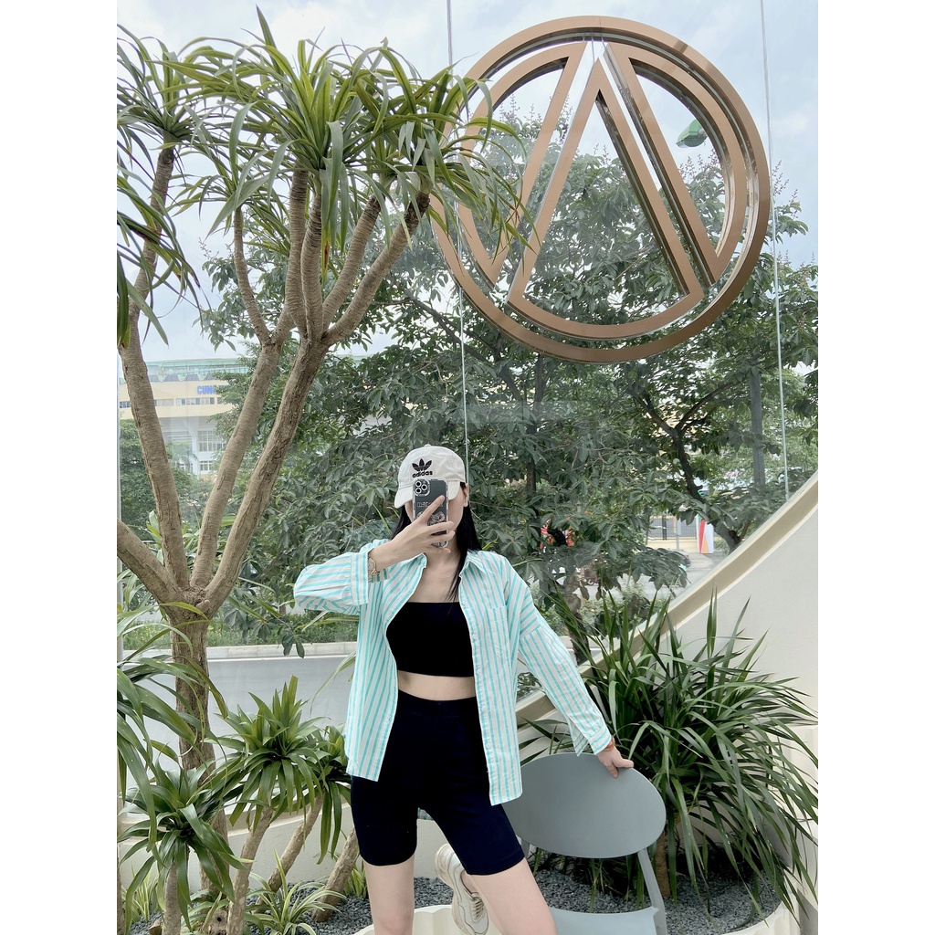 Áo Sơ Mi Kẻ Xanh Nữ Chất Liệu Cotton Mềm Mịn Thấm Hút Mồ Hôi - TA002 | BigBuy360 - bigbuy360.vn