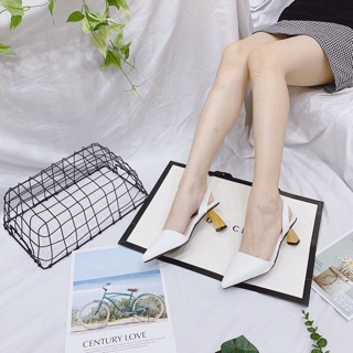 giày cao gót bít mũi gót đồng Q87