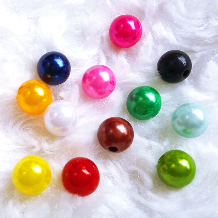 50g Hạt Giả Trai Size lớn 10mm, 12mm nhiều màu sáng bóng đẹp Trang trí Thủ công