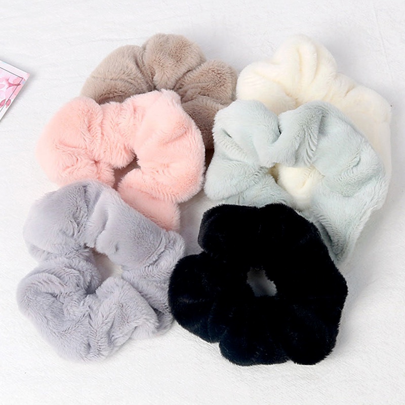 Dây buộc tóc vải nhung co giãn màu sắc đơn giản dành cho nữ