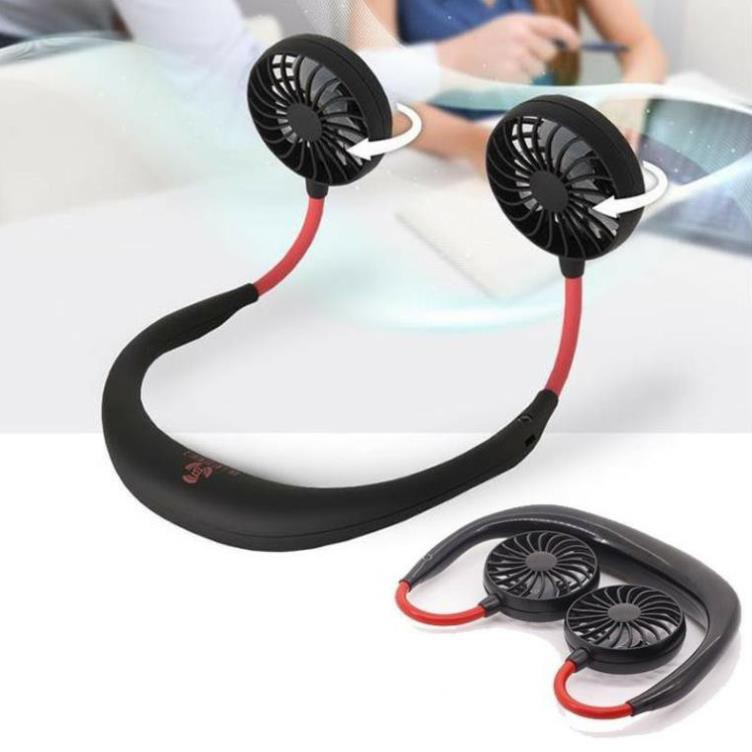 Quạt cầm tay USB mini ✅FREESHIP✅ Treo cổ dành cho người lười hoặc tập GYM, Quạt Mini Đeo Cổ 360 Độ