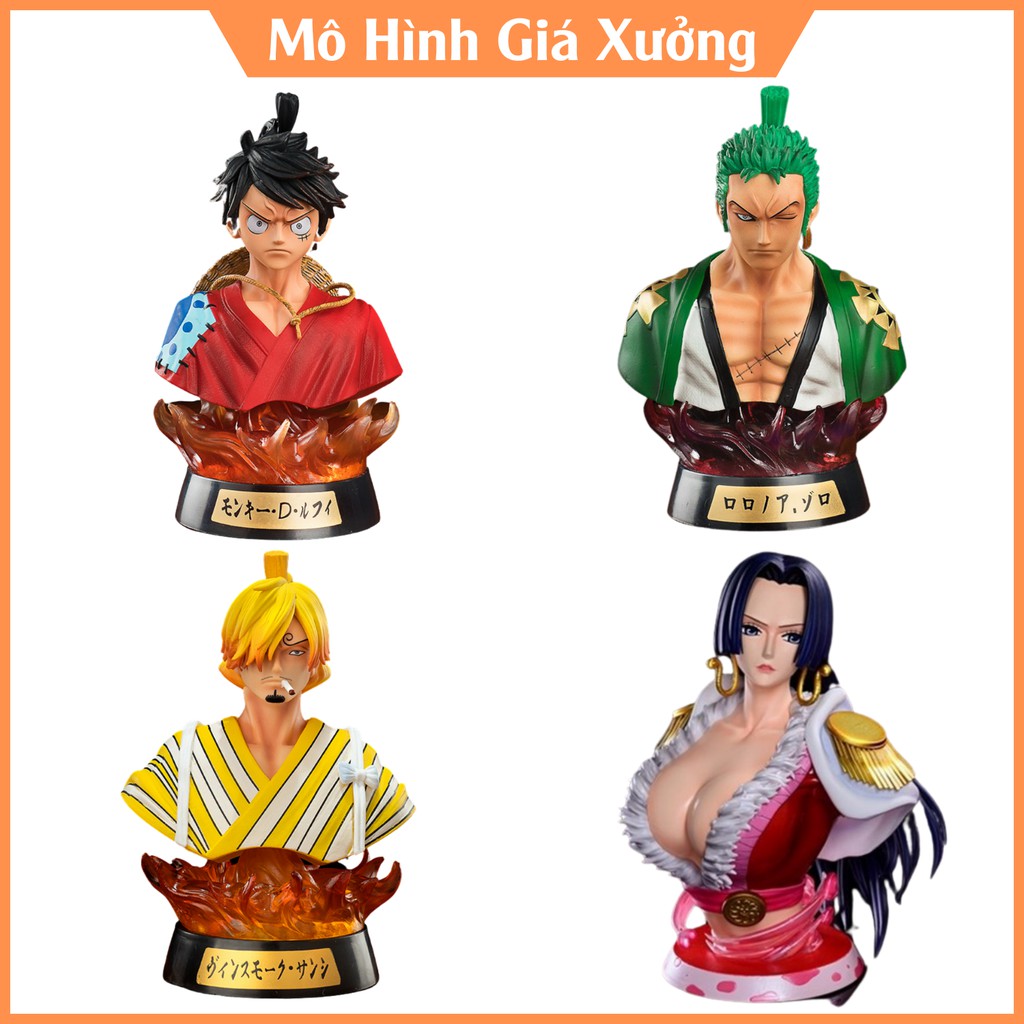 🔥Có Led RGB 🔥 Mô Hình Tượng Bán Thân Luffy , Zoro , Sanji , Boa Hancock Cao 17cm - Figure Tượng One Piece Vua Hải Tặc