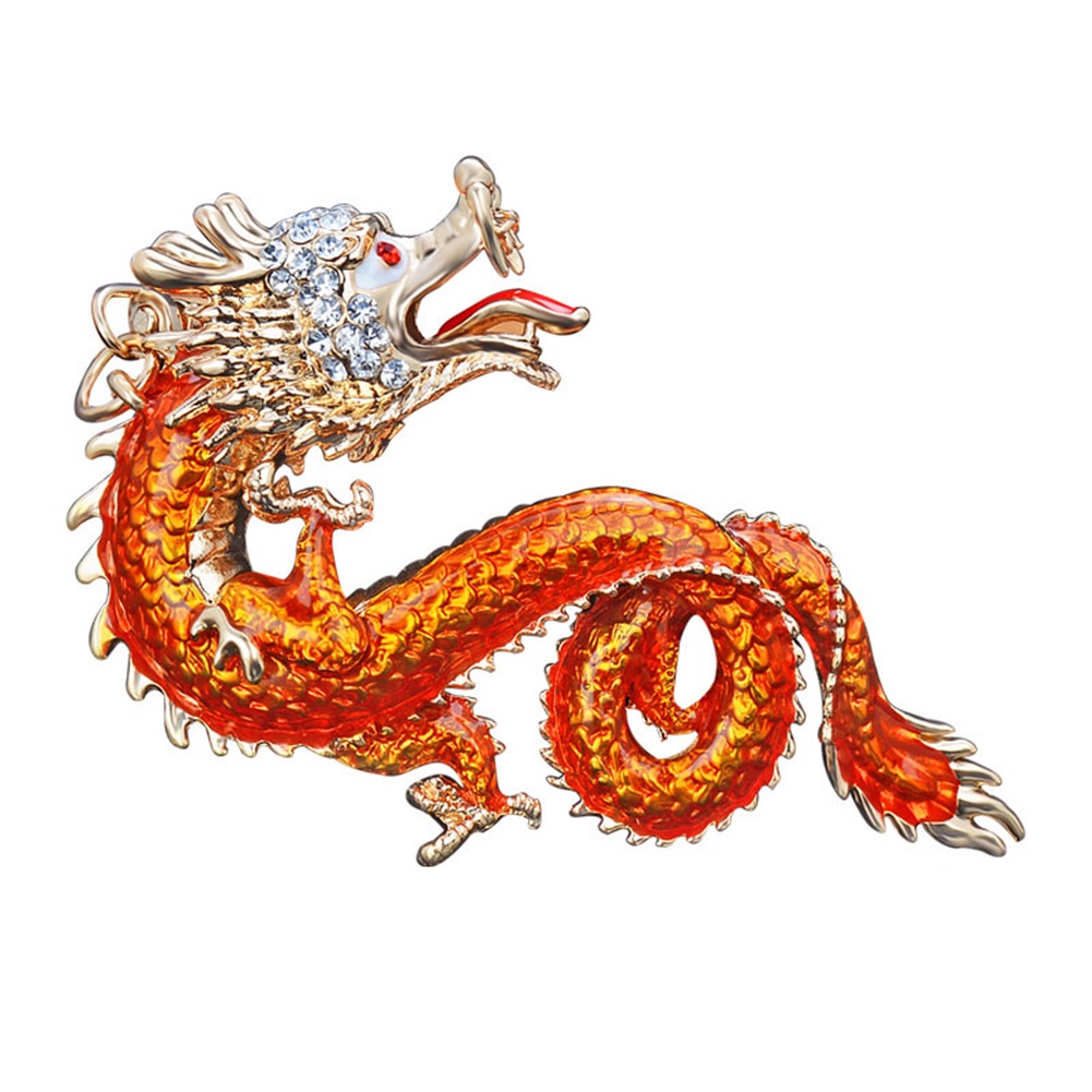 Móc Khóa Hình Con Rồng Đính Đá Phong Cách Trung Hoa