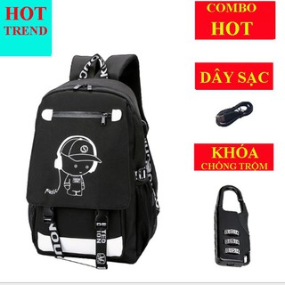 Balo Thời Trang BoyMusic Phong Cách Mới, ĐỘC ĐÁO, Hàng Mới Nhất 2021, Sẵn Cáp Sạc, Khóa Số Chống Trộm - BL74
