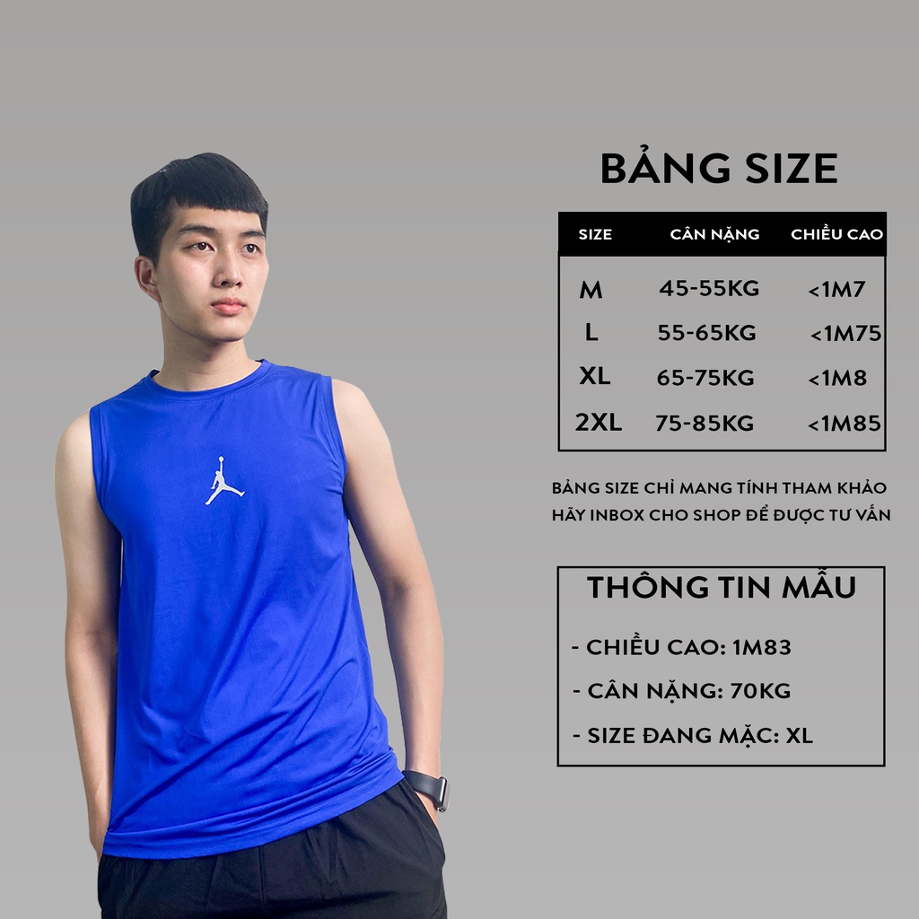 Áo ba lỗ tanktop áo sát nách thể Thao Nam 6 màu bóng rổ