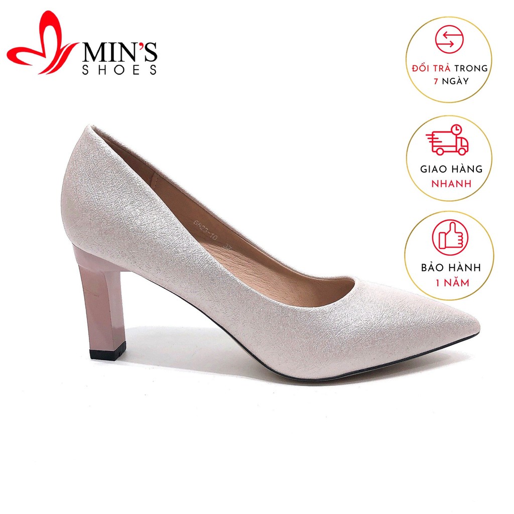 Min's Shoes - Giày Cao Cấp Da Xước C74 Hồng Nhũ