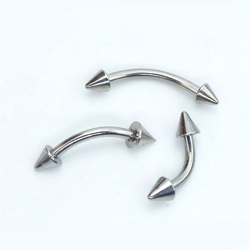 Khuyên xỏ mày titan màu bạc không gỉ - kiểu dáng cá tính