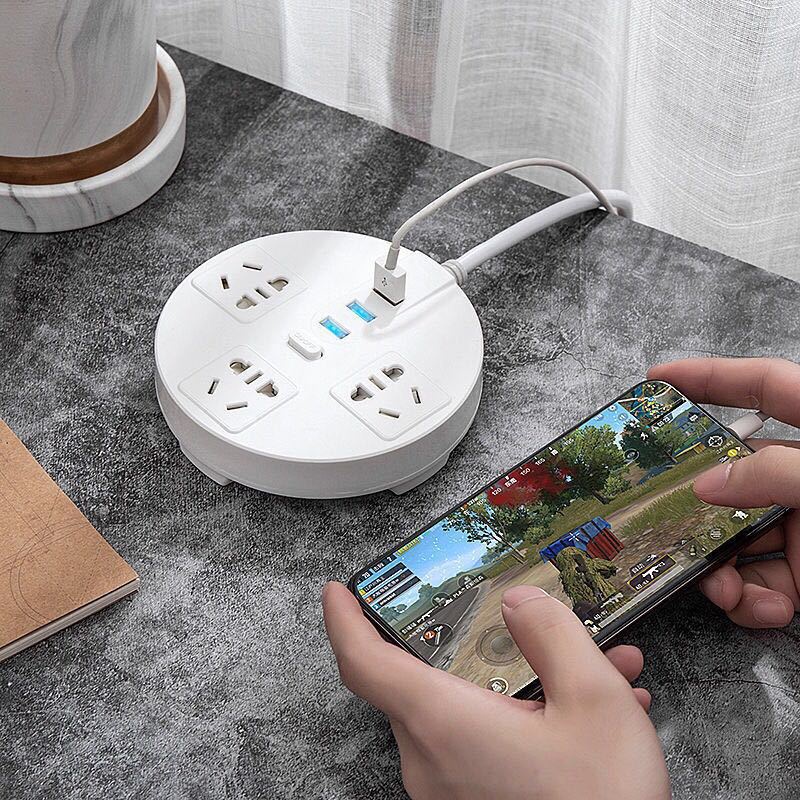 Ổ Cắm Điện Đa Năng Hình Tháp Nhiều Tầng Chịu Tải 2500W, An Toàn Chống Cháy Chống Giật, Dây Dài 1.8 và 2.6m 3 chấu