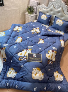 Set ga gối chăn phao poly cotton