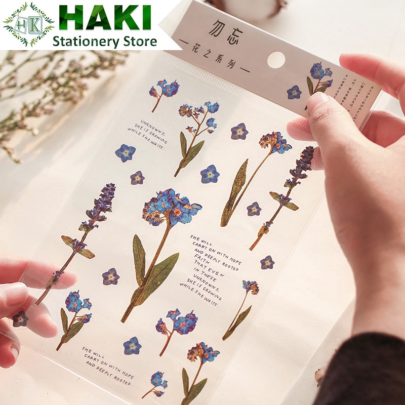 Hình dán sticker cute hoa lá HAKI trang trí sổ dễ thương đáng yêu dụng cụ văn phòng phẩm ST46