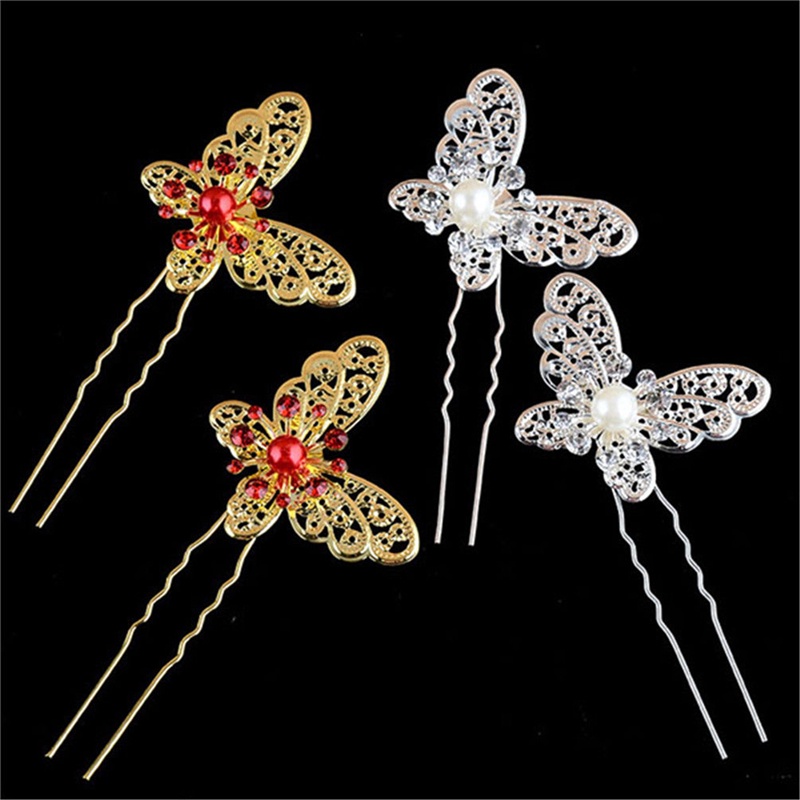 Trâm Cài Tóc Hình Bướm Đính Đá Lấp Lánh Sang Trọng