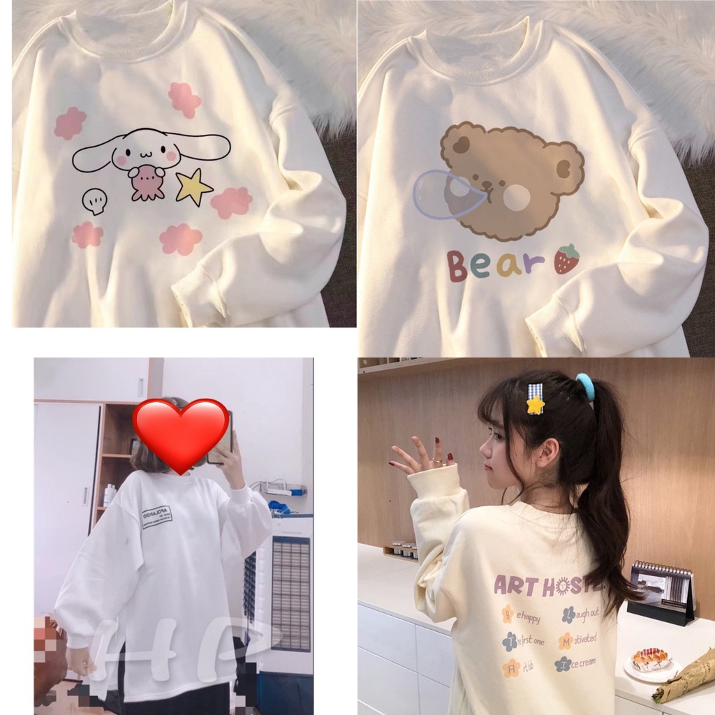 Áo sweater bé gái, áo nỉ cho bé size đại 6 tuôi 15 tuổi SW XẺ TÀ TRẮNG