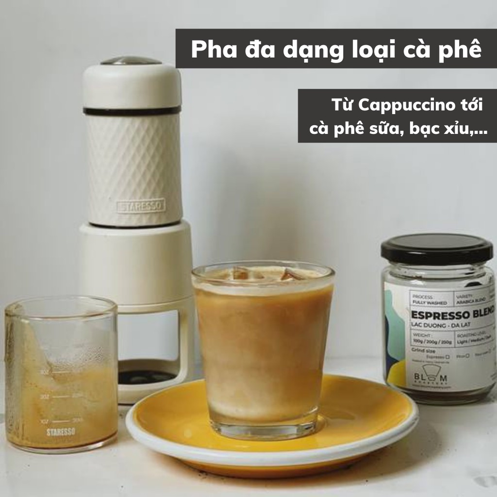 Máy Pha Cà Phê Mini Cầm Tay STARESSO BASIC Chính hãng bản nâng cấp 2021 bảo hành 1 năm Espresso du lịch và văn phòng