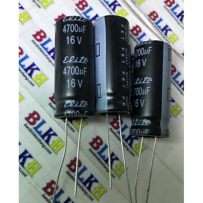 Combo 4 con Tụ hóa ĐÀI LOAN 16V 4700uF 12x30 chính hãng Elite