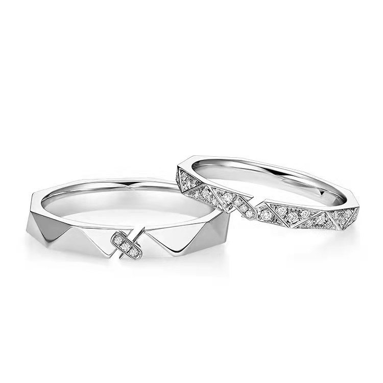 Nhẫn Đính Hôn Platinum Phong Cách Hàn Quốc Thời Trang Cho Nam Và Nữ