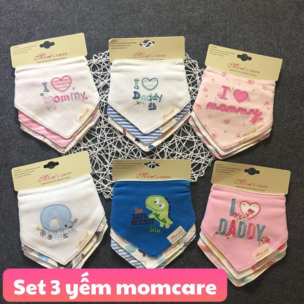 Set 3 Yếm Momcare dễ thương cho bé