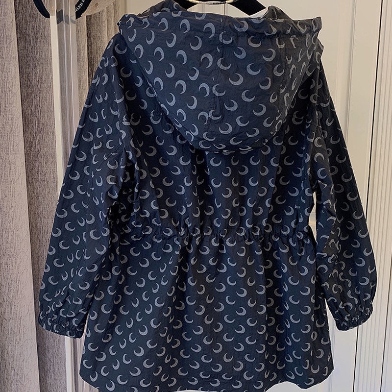 Áo Khoác Dáng Rộng In Họa Tiết Mặt Trăng Phong Cách Hàn Quốc Thời Trang Xuân Hè Xinh Xắn Cho