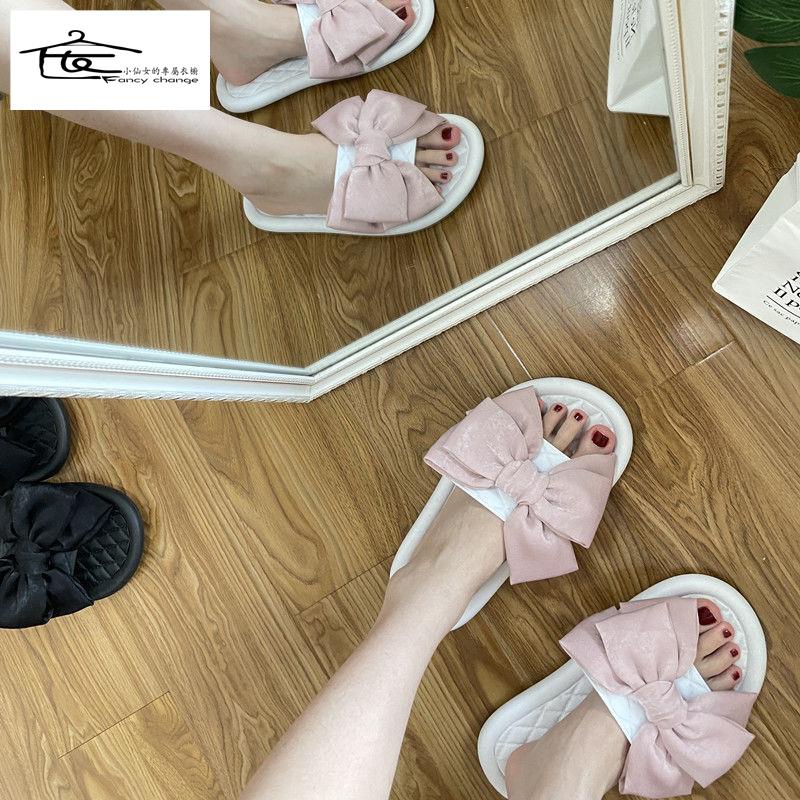 Dép Đế Dày Đính Nơ Thời Trang Mùa Hè Xinh Xắn