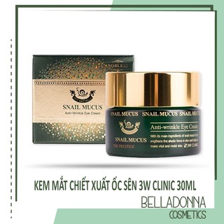 Kem Dưỡng Da Vùng Mắt 3W Clinic Snail Mucus Anti-Wrinkle Eye Cream 30ml