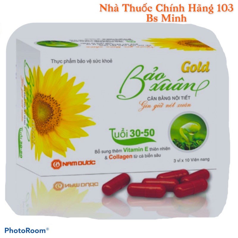 Viên uống Bảo Xuân Gold - Với tinh chất mầm đậu nành giúp cân bằng nội tiết tố nữ một cách tự nhiên hộp 30 viên