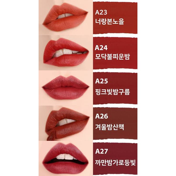 [Auth Hàn - Mẫu Mới] Son Kem Lì Black Rouge Ver 5 Màu Đỏ Cam A24 Campfire Night