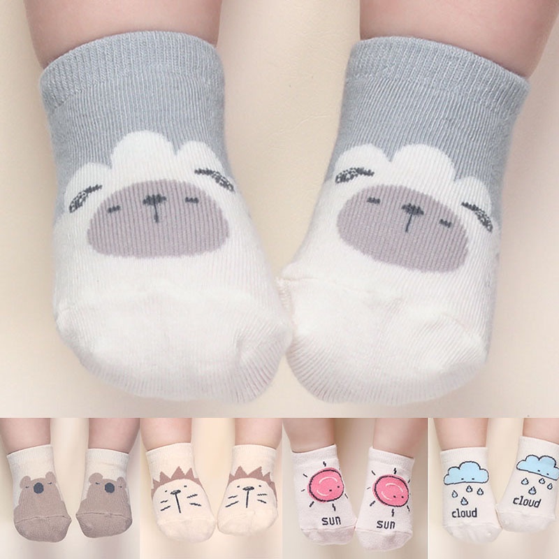 Set 5 đôi tất chống trượt cho bé sơ sinh từ 0-12 tháng tuổi