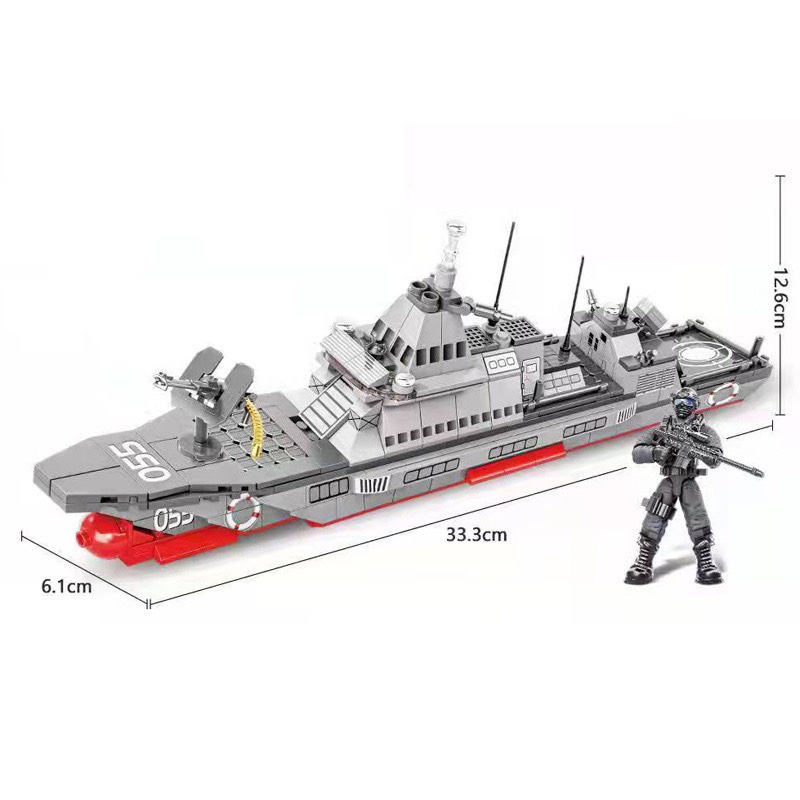 Đồ chơi lắp ráp tàu chiến, đồ chơi lắp ráp mini tàu sân bay XJ-823 415pcs cho bé