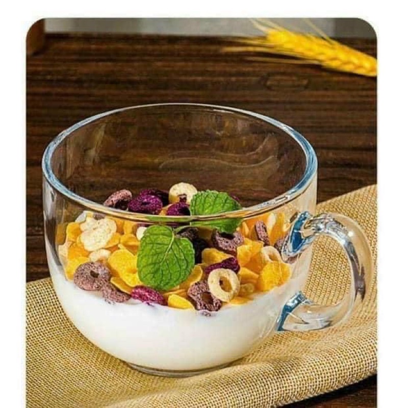 Cốc Thuỷ Tinh Màu Hổ Phách Có Tay Cầm