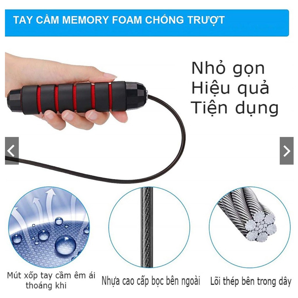 [HCM] Dây Nhảy Tập Thể Dục Thể Thao, Muay, Boxing Lõi Thép Cao Cấp dài 2,7m