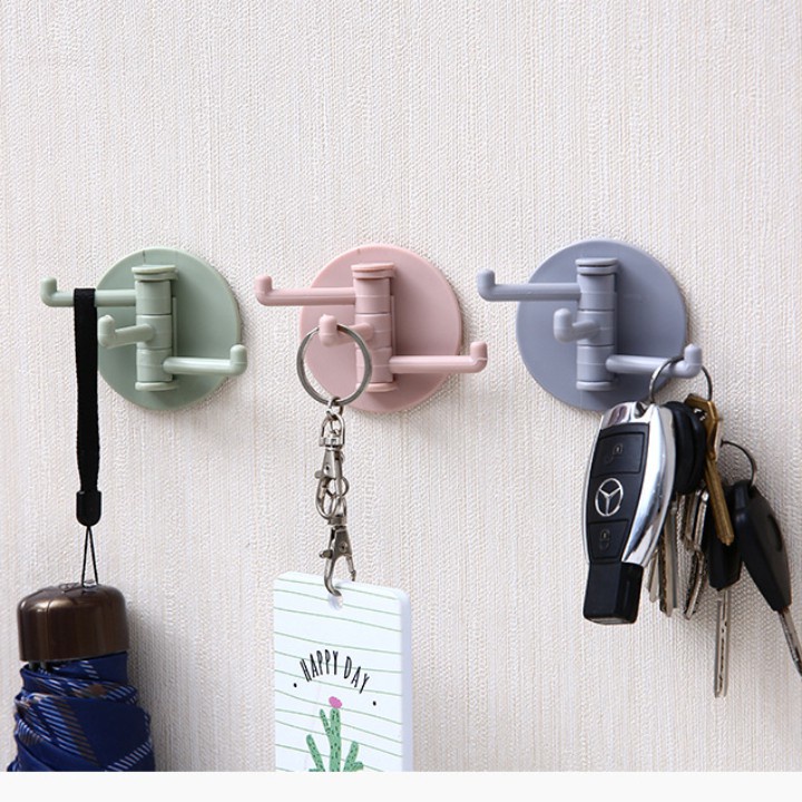 Móc Dán Tường 3 Điểm Xoay Được Không Cần Khoan Cho Nhà Bếp Nhà Tắm Baby Shopping