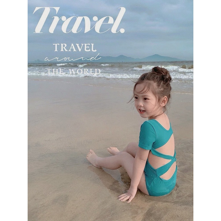 Bikini trơn hở lưng bé gái