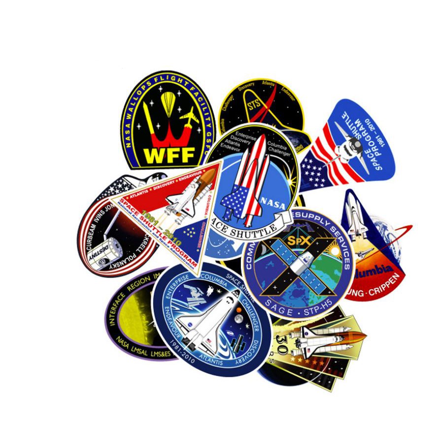 Sticker NASA nhựa PVC không thấm nước, dán nón bảo hiểm, laptop, điện thoại, Vali, xe, Cực COOL #54