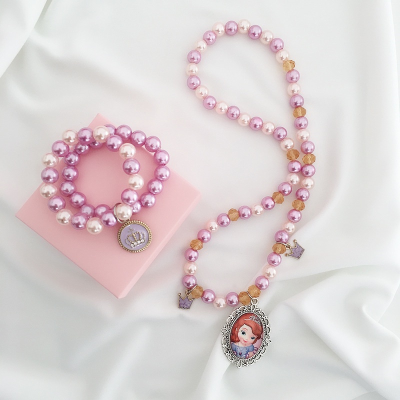 Bộ Vòng cổ + Khuyên Tai + Kẹp Tóc Hình Công Chúa Elsa Trong Phim Frozen Thời Trang Cho Bé Gái