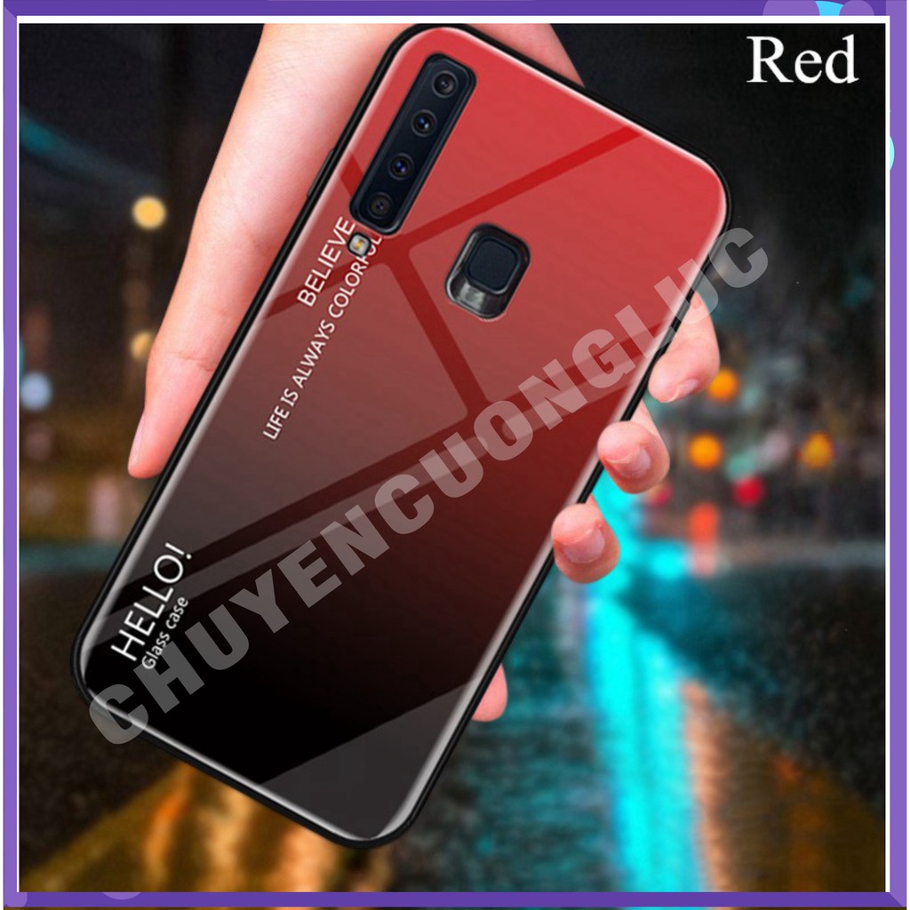 [HOT] ỐP LƯNG SAMSUNG Galaxy A9 2018 mặt kính cường lực màu gradient