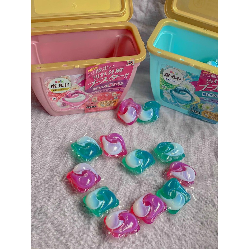 Viên giặt xả tẩy 3 trong 1 GELL_BALL 3D - Nhật Bản (hương hoa mẫu đơn dịu nhẹ, hương hoa oải hương dịu nhẹ)