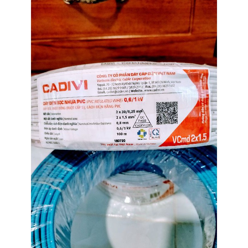 Dây Điện Đôi Mềm 2x1.5 cuộn 100 mét