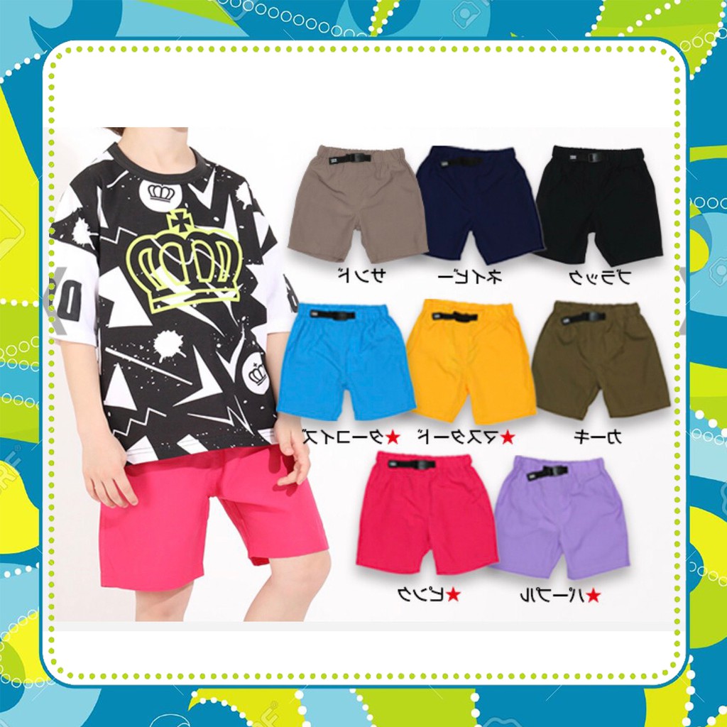 Quần bé trai bé gái đủ màu, hàng XUẤT KHẨU, chất mát, mau khô, thắt lưng kiểu-SHOP BỐN MÙA