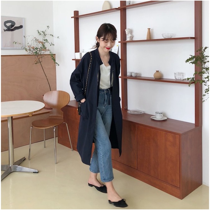 Áo khoác măng tô blazer dài