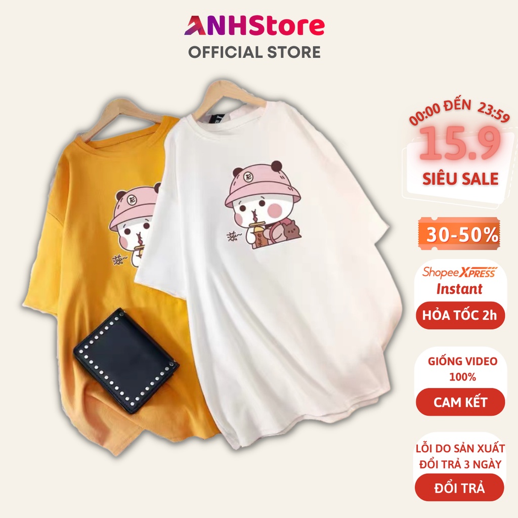 Áo thun tay lỡ form rộng unisex oversize, áo phông nam nữ đẹp ulzzang GẤU TRÚC ANHStore A03