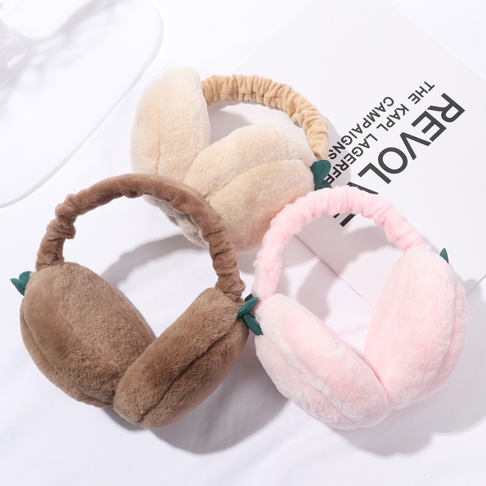 Chụp tai giữ ấm vải lông giả màu trơn thời trang dành cho nữ