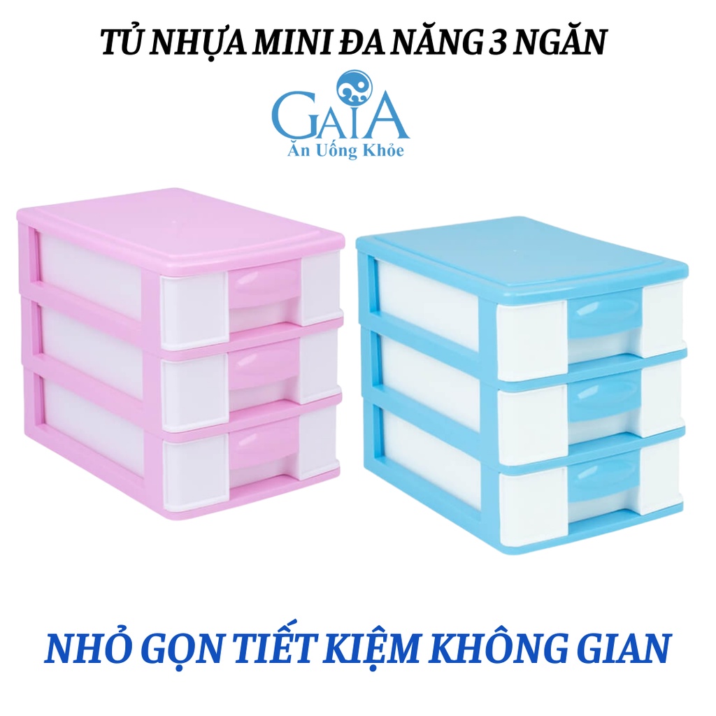 Tủ nhựa đa năng 3 ngăn đựng đồ để bàn tiết kiệm không gian 100% nhựa PP Đại Đồng Tiến an toàn sức khỏe