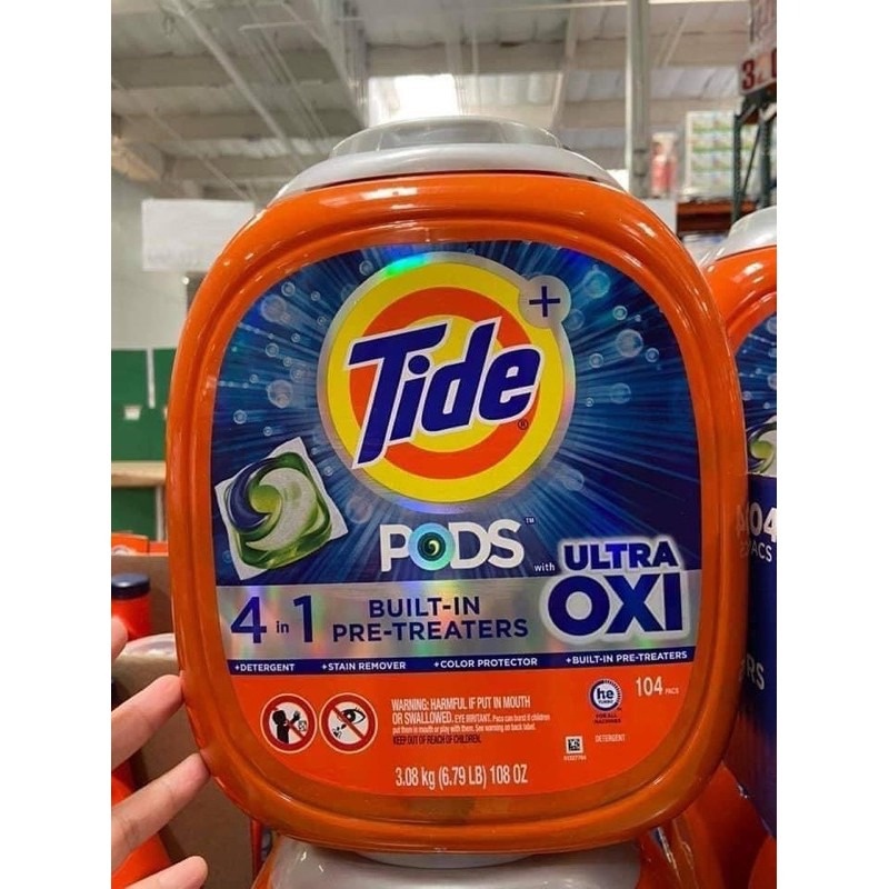 Viên Giặt Xả 4 In 1 Tide Pods Ultra Oxi Nhập Khẩu Mỹ, Hương Thơm Quyến Rũ, Freeship Toàn Quốc