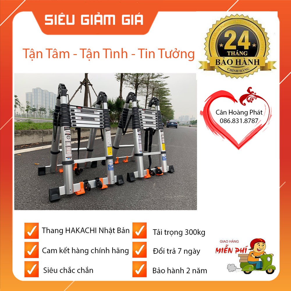 Thang Nhôm HAKACHI NHẬT BẢN Chữ A 2m8, 2m5, 2m2, 1m9 [ Hàng Chính Hãng ]