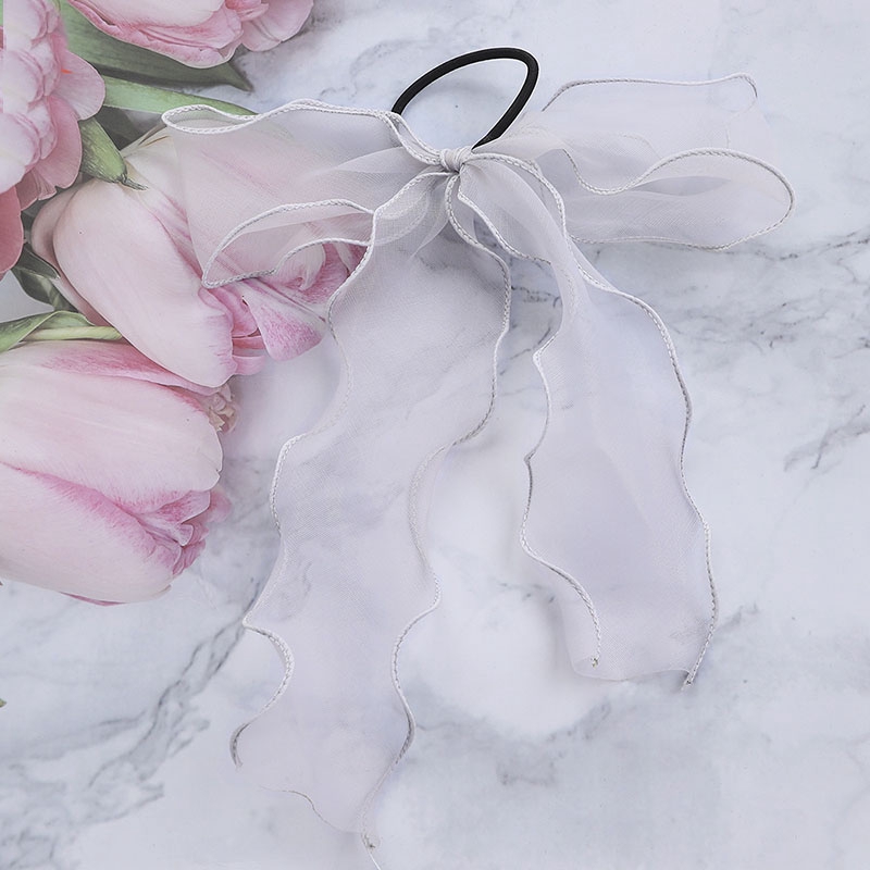 1pcs Fairy Elegance Temperament Hair Ties Dây Buộc Tóc Đính Nơ Ruy Băng Long Ribbon Hair Rope