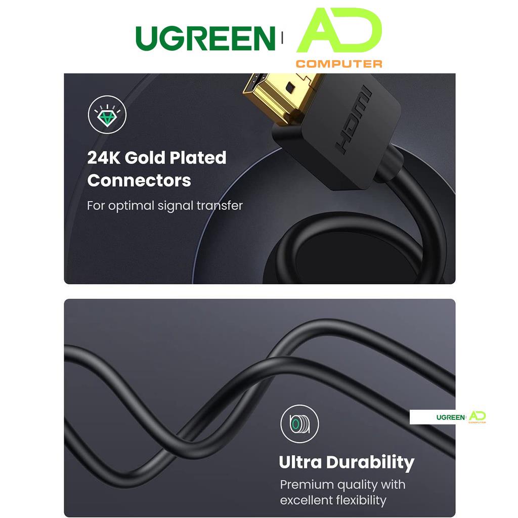 Cáp chuyển Micro HDMI Type D sang HDMI Type A dài từ 1-3m UGREEN HD127 - Hàng phân phối chính hãng - Bảo hành 18 thángCá